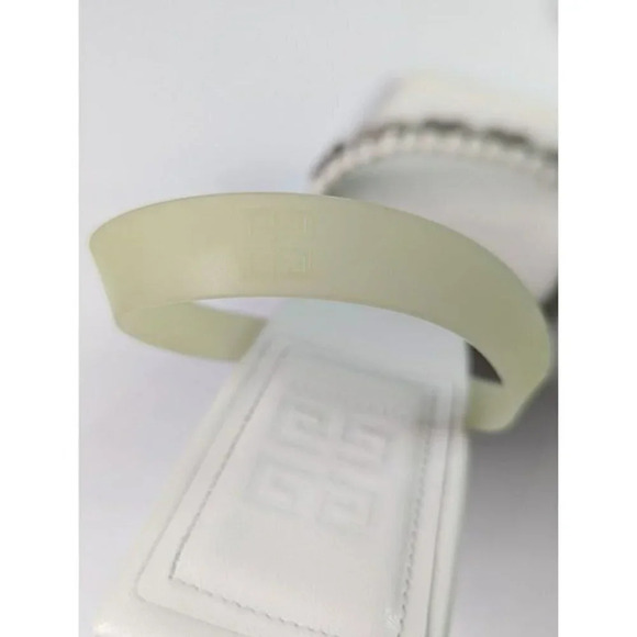 Givenchy Chain Embellished G Woven Ivory Leather Heel Sandals Size 41 MSRP $925 - Picture 6 of 13